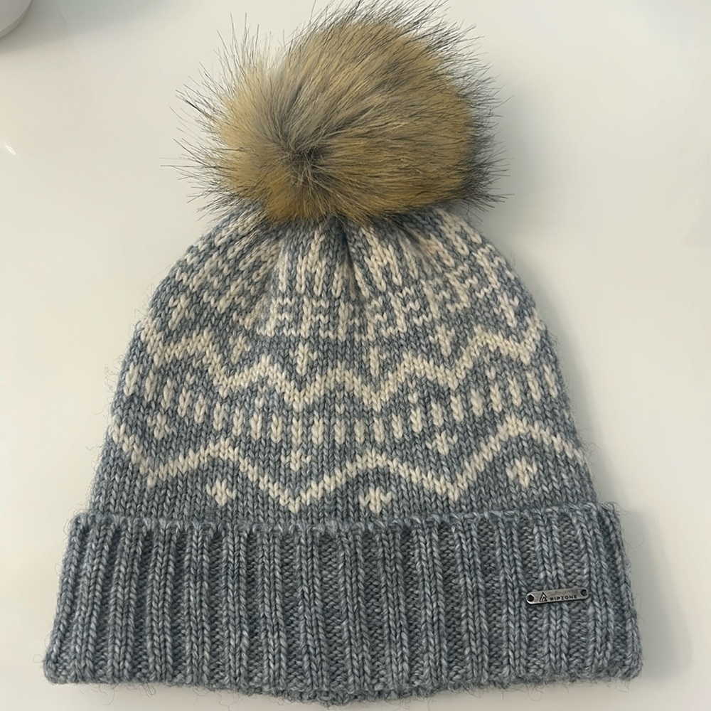 Cute grey hat with Pom Pom
